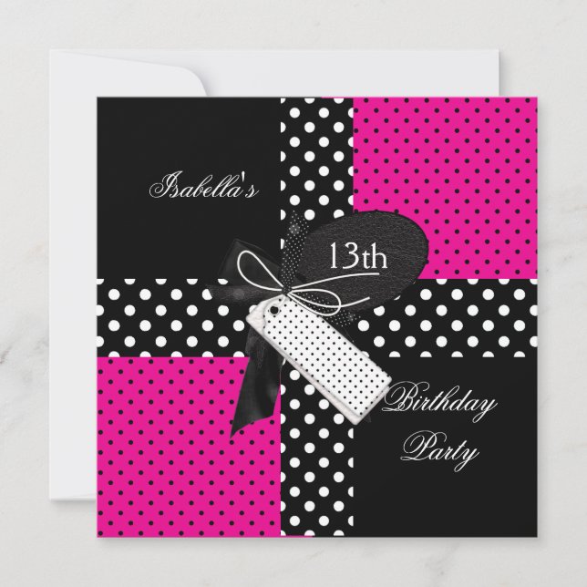 13th Birthday Party teenager girls Invitation (Front)
