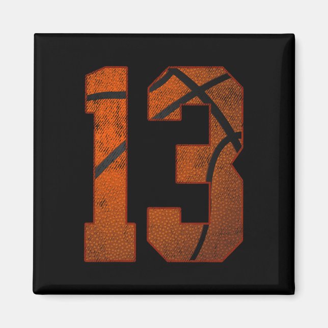 13th Birthday Party Thirteen 13 Year Old Basketbal Magnet (Front)