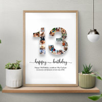 13th Birthday Photo Collage Poster