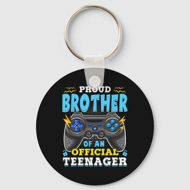 13th Birthday Proud Brother Official Teenager Vide Keychain (Front)