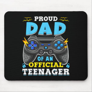 13th Birthday Proud Dad Official Teenager Video Ga Mouse Pad