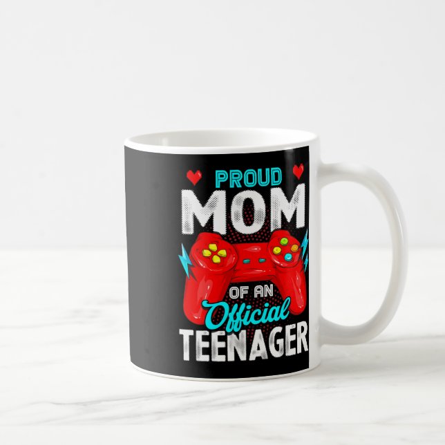 13th Birthday Proud Mom Official Teenager Video Ga Coffee Mug (Right)