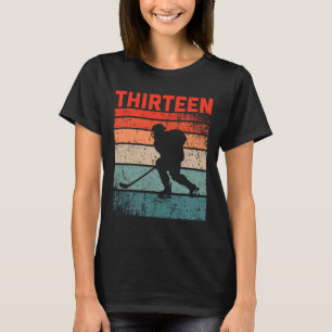 13th Birthday Retro Ice Hockey 13 Years Old Boy Gi T-Shirt