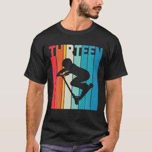 13Th Birthday Retro Scooter Driver Lover Boys Kids T-Shirt