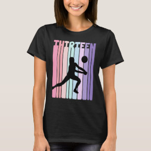 13th Birthday Retro Volleyball Girl Player 13 Year T-Shirt