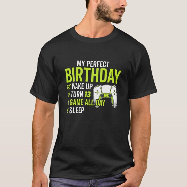 13Th Birthday S For Boys 13 Years Old Funny Video T-Shirt (Front)