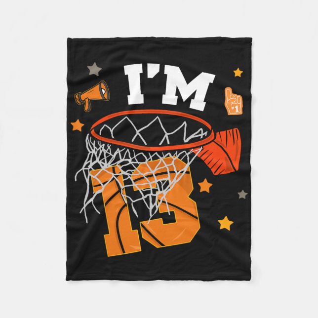 13th Birthday Sketll Boy 13 Yr Old Thirteen Years  Fleece Blanket (Front)