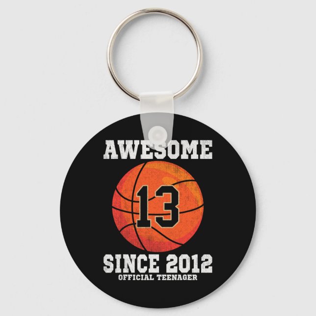 13th Birthday Sketll Fan 13 Years Old Official Tee Keychain (Front)