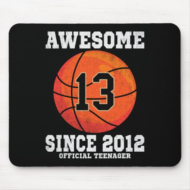 13th Birthday Sketll Fan 13 Years Old Official Tee Mouse Pad (Front)