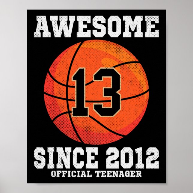 13th Birthday Sketll Fan 13 Years Old Official Tee Poster (Front)