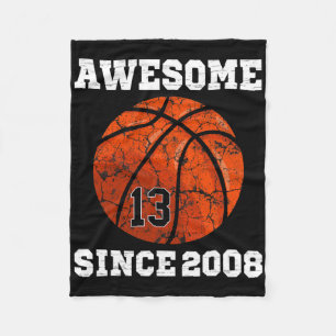 13th Birthday Sketll Lover Gift 13 Years Old Vinta Fleece Blanket