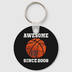 13th Birthday Sketll Lover Gift 13 Years Old Vinta Keychain