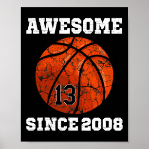 13th Birthday Sketll Lover Gift 13 Years Old Vinta Poster