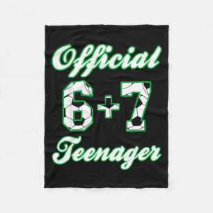 13th Birthday Teenager Funny Soccer 6+7 Meme Fleece Blanket