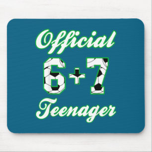 13th Birthday Teenager Funny Soccer 6+7 Meme  Mouse Pad
