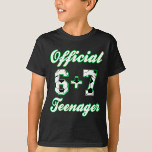 13th Birthday Teenager Funny Soccer 6+7 Meme  T-Shirt