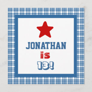 13th Birthday Thirteen Year Old Square Frame Invitation