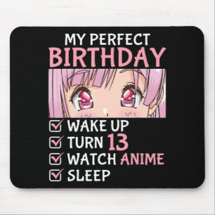 13th Birthday Watch Anime 13 Years Old Anime Teen Mouse Pad