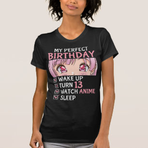 13th Birthday Watch Anime 13 Years Old Anime Teen  T-Shirt