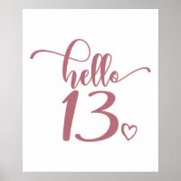 13th Birthday Women Hello 13 Cute 13 Years Old