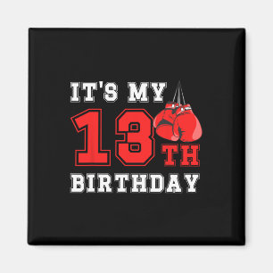 13th Boxing Birthday Party Thirteen Year Old Boxer Magnet