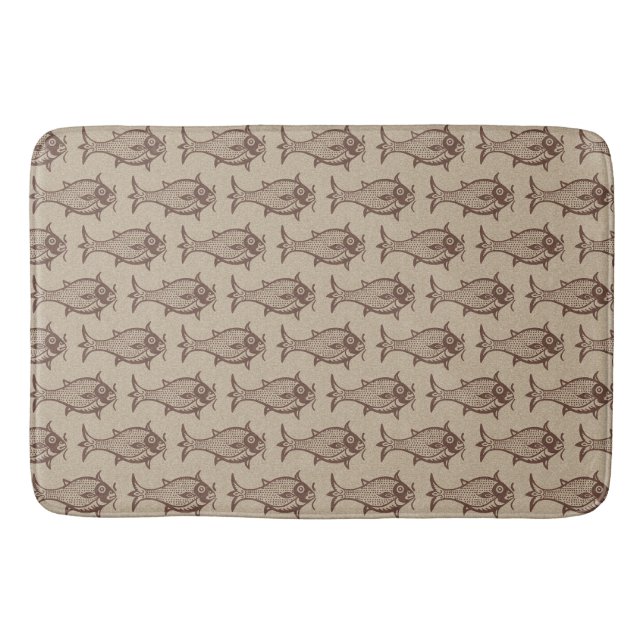 13th Century Egyptian Fish Large Bath Mat (Front)