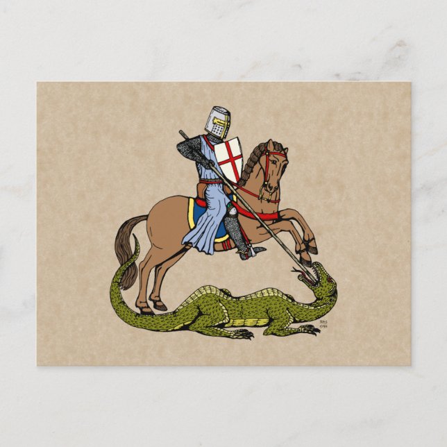13th Century Saint George and the Dragon Postcard (Front)