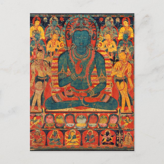 13th Century Transcendent Buddha w/ Bodhisattvas Postcard (Front)
