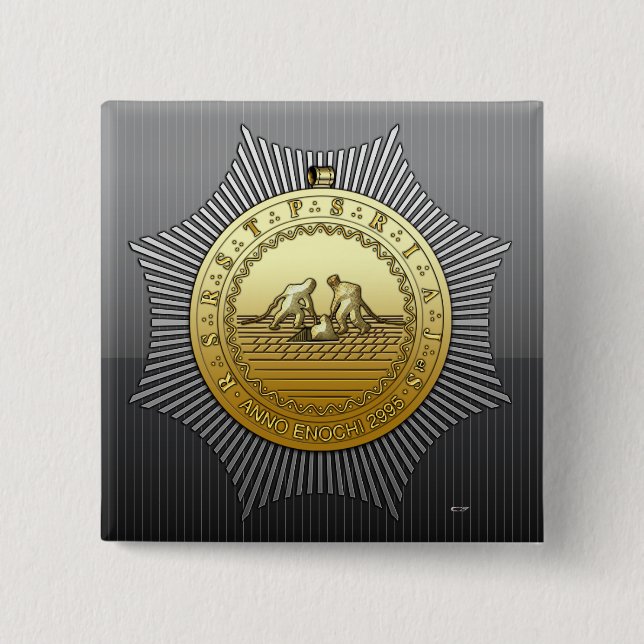 13th Degree: Master of the Ninth Arch 2 Inch Square Button (Front)