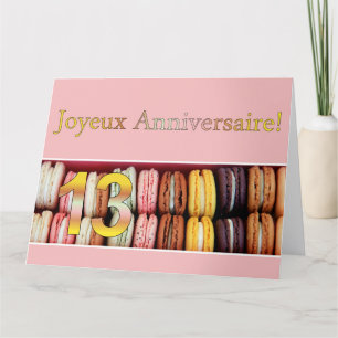 13th French Birthday Macaron-Joyeux Anniversaire! Card