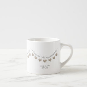 13th Lace Wedding Anniversary husband & wife Espresso Cup