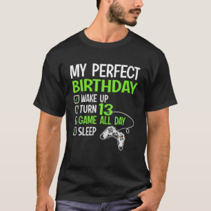 13Th Perfect Birthday Boys Gaming 13 Years Old Gif T-Shirt