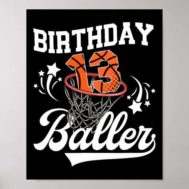 13th Sketll Birthday Thirteen Year Old Sketll Play Poster (Front)