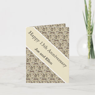 13th Wedding Anniversary, Lace Anniversary Card