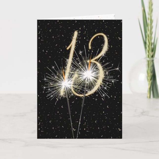 13th wedding anniversary sparklers card (Front)