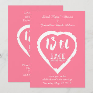 13th Wedding anniversary traditional lace Invitation