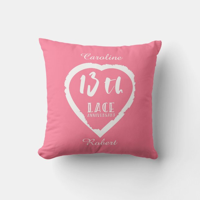 13th Wedding anniversary traditional lace Throw Pillow (Front)