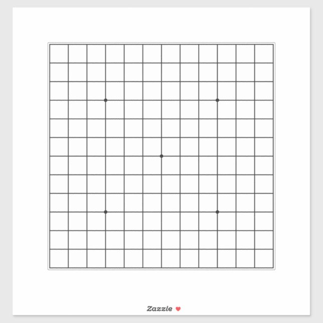 13x13 Goban Transparent Customizable 14"x14" Decal (Sheet)