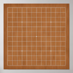 13x13 Goban with White Lines Customizable Poster