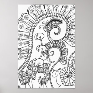 13x19 colouring poster caterpillar and snail