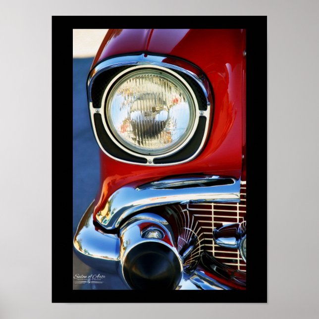 13x19-in Leather and Lace Classic Car Fine Art Poster (Front)