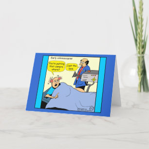 1406 Colonoscopy cartoon Thank You Card
