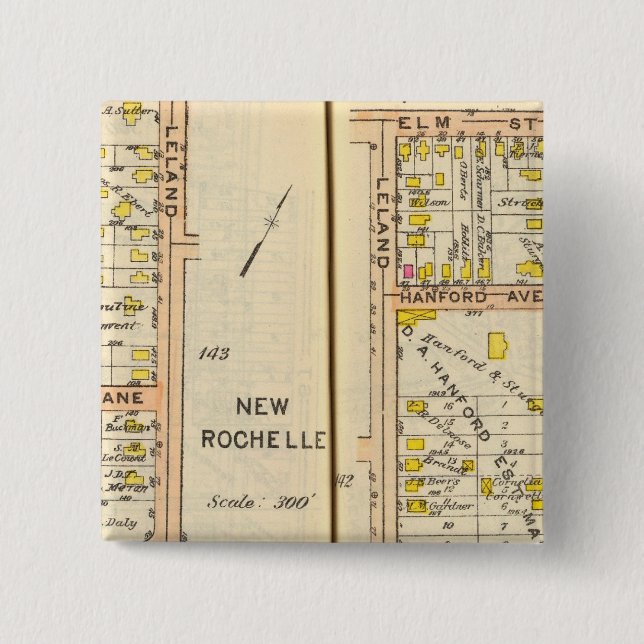 142143 New Rochelle 2 Inch Square Button (Front)