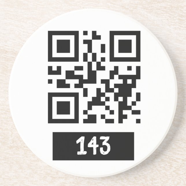 143 secret QR code message, decode it and say it Coaster (Front)