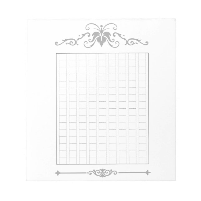 144 words: Decorative manuscript paper <ash>[gr01] Notepad (Front)