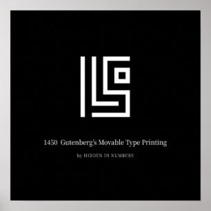 1450 Gutenberg Movable Type Minimalist  Poster