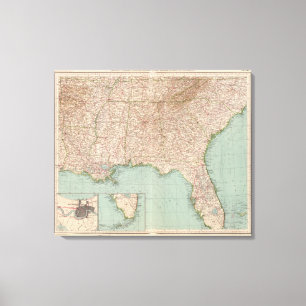 14546 Ark, Tenn, La, Miss, Fla, Ala, Ga, SC Canvas Print
