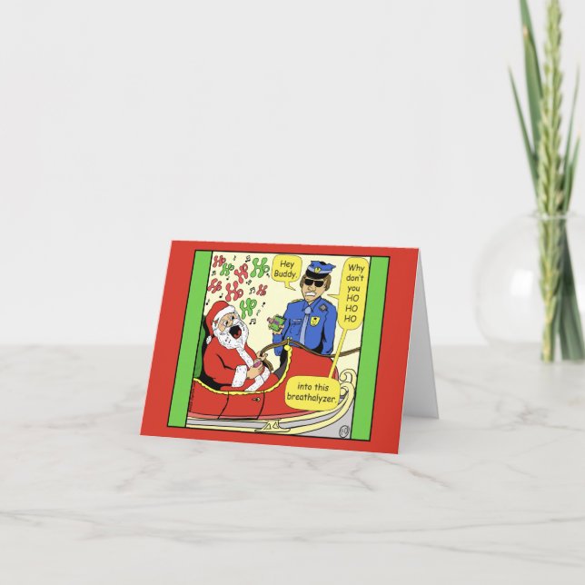 1469 Ho Ho Ho Into This Santa Cartoon Card (Front)