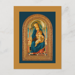 1470 Botticelli Madonna and Child Enthroned  Holiday Postcard