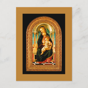 1470 Botticelli Madonna and Child Enthroned  Holiday Postcard